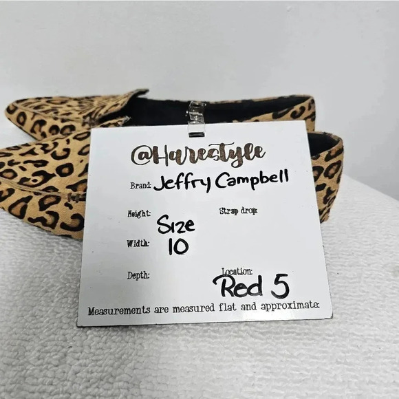 Jeffry Campbell vionnet leopard print pony hair pointed toe flats size 40 - Picture 12 of 14